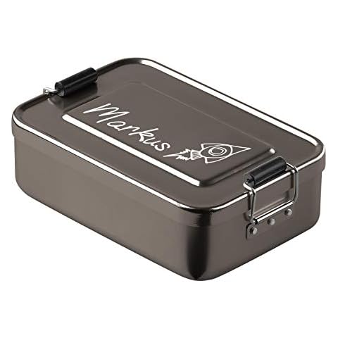 Fiambrera personalizada con nombre de aluminio Cover
