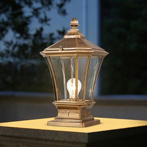 Lámpara de columna moderna para exterior con poste de metal impermeable para patio 3