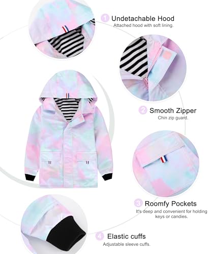 Image of Hiheart Boys Girls Waterproof Hooded Jackets Cotton Lined Rain Jackets