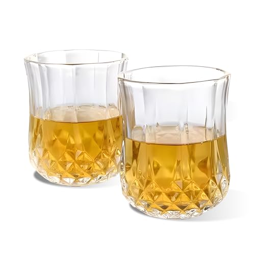 Image of UMAI Whiskey Glasses Set of 2 (270ml Each) | Lead Free Neat Whiskey Glass | Diwali Gift | Heavy Bottom Drinking Glass | Crystal Glass Diwali Gift | Glass for Drinks | Cocktail Glasses