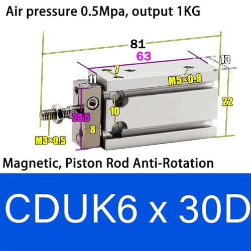 Vérin pneumatique CDUK6 haute précision simple tige alésage 6 - 3