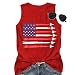 Cwitl 4th of July Tank Top Women Fighter Jet Patriotic Shirts American Flag Sleeveless Tops
