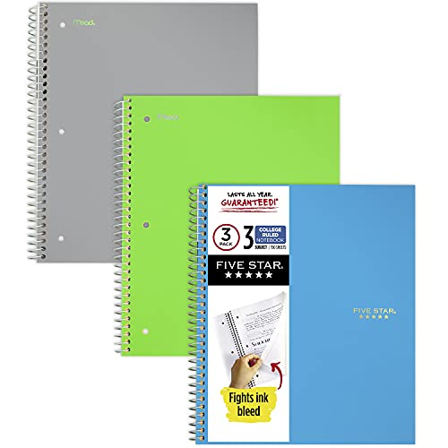 Five Star Spiral Notebooks, 3 Subject, College Ruled Paper, 150 Sheets #1