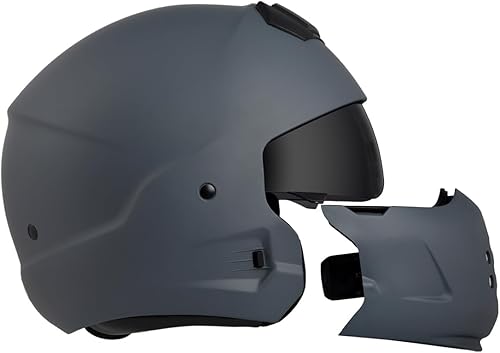 Miniatura 3 de Harssidanzar 34 Casco abierto para motocicleta con cara completa, modular con visera para hombres y mujeres, para bicicleta de calle, crucero,