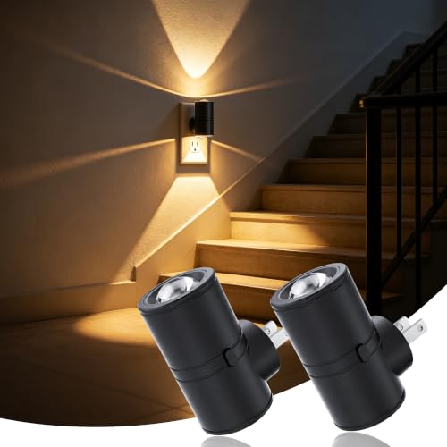 Image of JandCase Night Light Projector,LED Night Lights Plug Into Wall,Dusk to Dawn | 2 Pack 180Rotating Mini Night Light Plug in，0-100LM Dimmable Brightness Nightlight for Bedroom Hallway Living Room