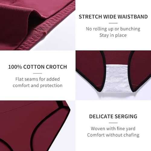Image of DIVING DEEP Cotton Underwear for Women, High Waist Panties for Women, Womens Brief Cotton Underwear, Women's Panties - (Pack of 4)