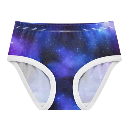 Cotton Toddler Underwear Floral Starry Night Sky Blue Purple Nebulae Panties Little Girl Pattern Undies Kids Briefs 2t
