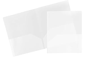 JAM PAPER 2 Pocket Pop Folders - Durable Plastic School Folders (Clear, 6-Pack)