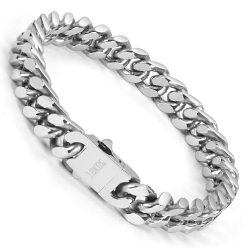 18KOra Pulseras Hombre Acero | Pulsera Hombre de Acero Inoxidable 316L de Alto Pulido | Pulseras Hombre Plata | Joyas para Hombre | Regalo Hombre | Pulsera Acero Hombre con Joyero Incluido