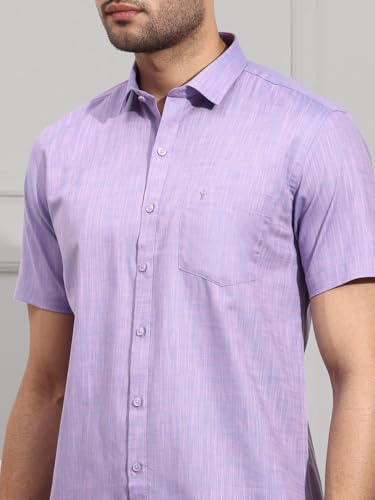 Image of RAMRAJ COTTON Men Cotton Solid Half Sleeve Shirt