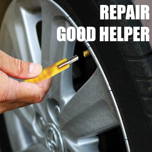 Image of Car Tire Valve Stem Puller /Installer Tool with T Handle, No Scratch Wheel Valve Stem Remover Extender Adapter Replacement, Auto Tire Valve Stem Removal & Installation Repair Tool (T-Yellow)