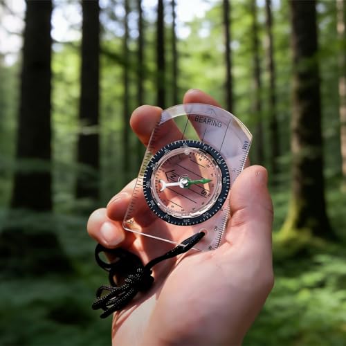 Brújulas para senderismo acrílicas transparentes, set de 9 piezas miniatura 3