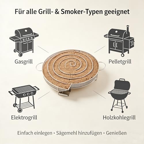 SUNLIFER Kaltrauchgenerator, räucherofen edelstahl für heißes und kaltes Rauchen, perfekt für alle Grillgeräte und Raucher, Rauchzeit bis zu 24 Stunden 4