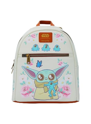 Loungefly Star Wars The Mandalorian Grogu With Frogs & Flowers Mini Backpack BROWN NONE