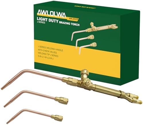 AWLOLWA Ligth Duty Welding/Brazing Series "J" Torch Handle with Welding Tips, with Check Valves