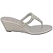ESSEX GLAM Womens Toe Post Sparkly Diamante Silver Synthetic Dressy Wedge Heel Sandals 9 B(M) US