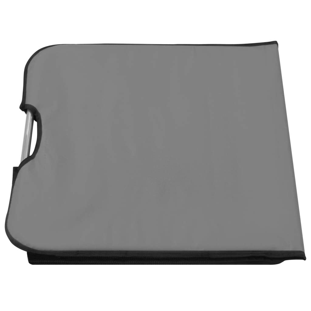 Set di 2 stuoie da spiaggia pieghevoli in acciaio e poliestere, grigio | Materassino portatile da giardino con schienale regolabile, poggiatesta e pratico vano portaoggetti.