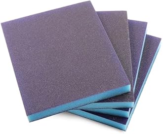 4Pcs 220 Grit Sanding Sponge, Jamiikury Sanding Blocks Washable and Reusable, Wet Dry Sandpaper Sponge for Wood Metal Furniture Paint and Drywall