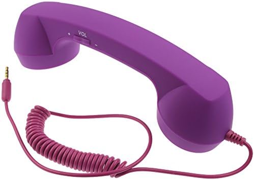 DONG 3.5mm Retro Phone Telephone Radiation-Proof Receivers Cellphone Handset for Phone 4 5 6 7 Classic Headphone MIC Microphone(Purple)