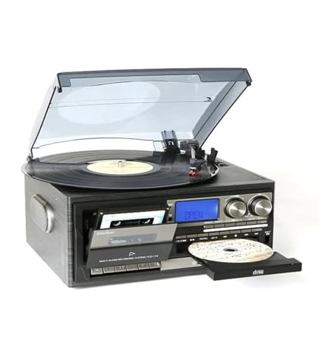 CD Çalar, Nostaljik Siyah Pikap Kaset — Bluetoothlu Kumandalı Radyo Mp3 USB 33-45-78 lik Plakla