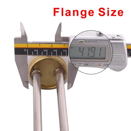 DERNORD 48 V 1500 W DC Heizelement aus Edelstahl mit 1-1/4-Zoll-BSP-Messinggewindeanschluss Doppel-U-Typ