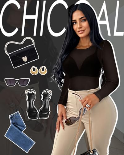 Women's Mesh Tops Sheer Long Sleeve Tee Shirts Bodycon See Through Blouse Clubwear3