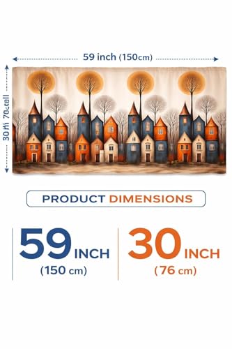 Image of Premium Printed Kitchen Sink Curtain | Washable & Dustproof Rod Pocket Counter Skirt | Perfect for Any Sink,Counter | Multicolor Cooking (City, Pack of 2)