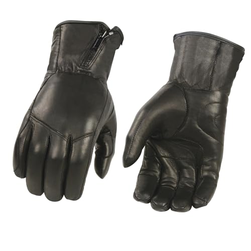 Men’s Mid-Weight Leather Thermal Insulated Lined Touring Glove Zippered Wrist (3x)