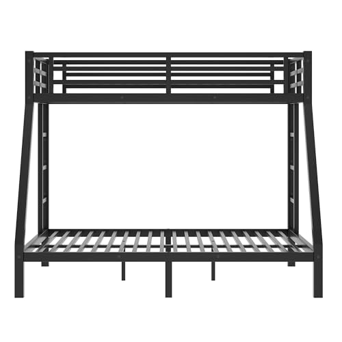 Bellemave Bunk Bed Twin XL Over Queen, Heavy Duty Metal Queen Bunk BedFrame for Adults, Black