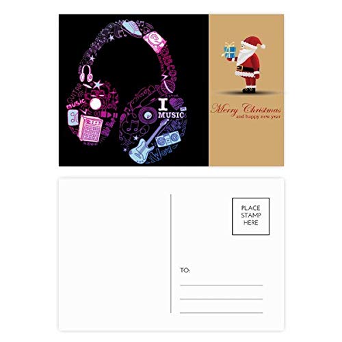 Cartes postales Père Noël en papier épais lot de 20 illustrations pastel