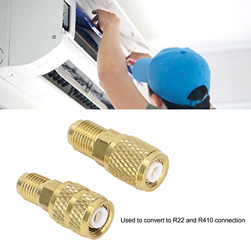 Adaptador recto para refrigerante R410A, adaptador para mini split R22 M1/4SAE x F5/16SAE y R410 M5/16SAE x F1/4SAE miniatura 2
