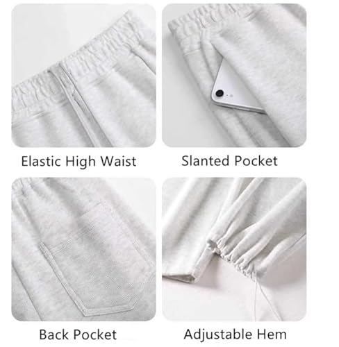 Baggy Sweatpants for Teen Girls Oversized Wide Leg Loose Sweat Pants Elastic High Waist Drawstring Athletic Casual Joggers4