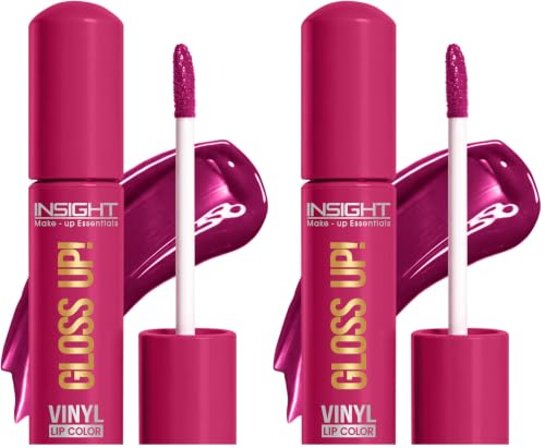 Image of INSIGHT Gloss Up Lip Color - Fuchsia Fever | High-Gloss Finish | Rich Pigmentation | Lightweight, Long-Lasting Formula | All-Day Comfortable Wear (4g) (Pack of 2)