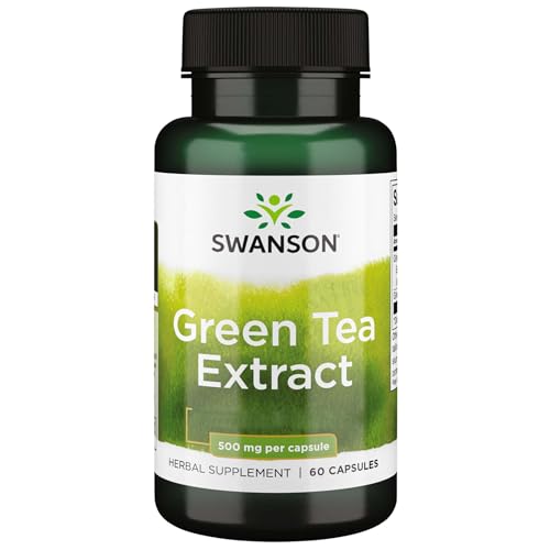 Swanson, Green Tea Extract, 500mg, 60 Capsules, High-Dose, SOYA-Free, Gluten-Free, GMO-Free