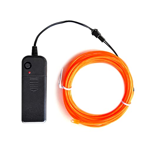 Image of dobestyou Orange EL Wire -5m Glow-in-the-Dark Electroluminescent Wire with Controller, Waterproof Flexible Light Strip for Halloween Costumes, Cosplay, Rave Parties & DIY Nighttime Decorations
