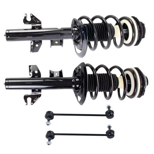 TRQ Front Suspension Kit Complete Strut & Coil Spring Assembly Sway Bar Stabilizer Link Compatible with 2014-2022 Jeep Cherokee
