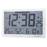 MAG(マグ) 掛け時計 デジタル 電波時計 オフィス プログラム アラーム 大型 大きい 縦約23.0×横約37㎝ 環境目安 熱中症 インフルエンザ 乾燥 快適 警報 カレンダー 六曜 ホワイト メルスター W-602 WH ノア精密