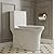 DeerValley One Piece Toilet with Comfortable Seat Height, Modern Standard Toilet for Bathroom, Dual Flush 1.1/1.6 GPF and MAP 1000g, 12'' Rough-In Skirted Toilet, DV-1F0232