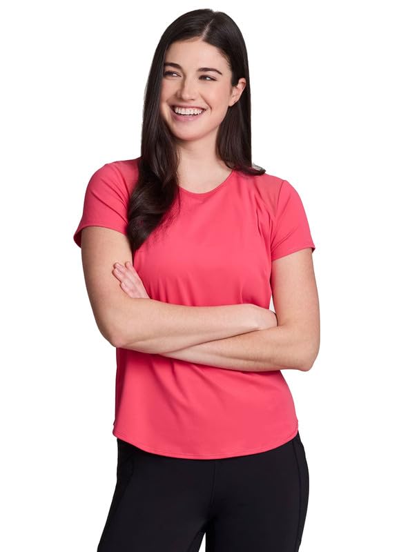 Image of Ap'pulse Women's Shorts Sleeve Front Shoulder Mesh Sports Tshirt