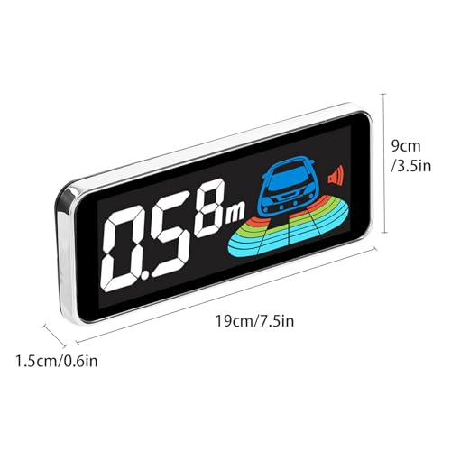 HUIOP Sensor de Aparcamiento,Sensor de Aparcamiento para Coche, Sistema de radares de Marcha atrás Traseros con 8 sensores de Aparcamiento, detección de Distancia, Pantalla LCD de Distancia