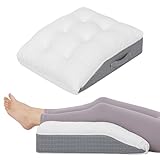 baibu Memory Foam Leg Elevation Pillow, Dual-Layer Patent Design Support Pillow to Raise Feet for Better Elevation, Circulation, Leg Swelling, or Sciatica - Wedge Design for Comfort and Recovery, 1PC