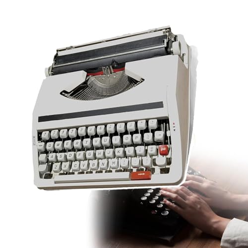 RENJJPBO Portable Manual Typewriter Machine for Writers, Nostalgic Durable Typewriter Classic Word Processor Retro Style Writing Machine