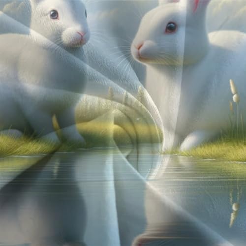 Housse de couette lapin 3D hypoallergénique et douce pour lit king size - 7
