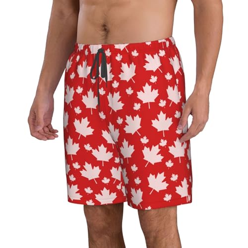 Maple Leaves Mens Beach Shorts Quick Dry Casual Swim Trunks Beach Holiday Party2