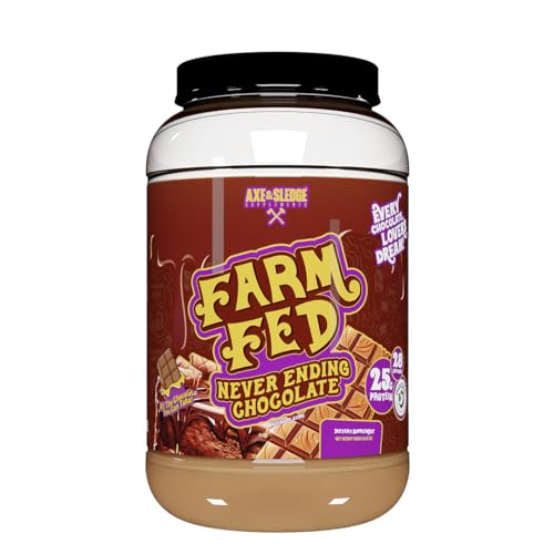 Axe & Sledge Supplements Farm Fed Grass-Fed Whey Protein Isolate, Digestive Enzymes (Never Ending Chocolate)