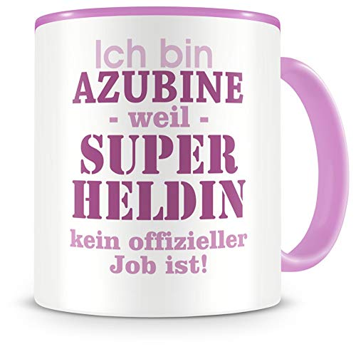Samunshi&reg; Ich bin Azubine Tasse Beruf Geschenk Kaffeetasse Teetasse Kaffeepott Kaffeebecher Becher 300ml rosa