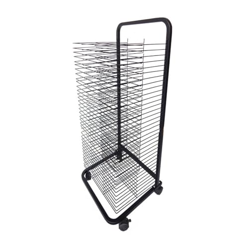 35-Tier Art Suszenie z kółkami, ruchoma półka do przechowywania do studia, Regulowane warstwy do akwarelowych farb akrylowych i rysunków, wentylowana rama żelaza, kompaktowa konstrukcja dla szkół i uż