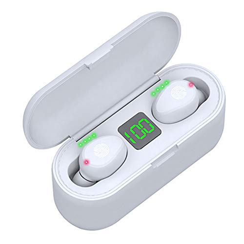 #N/A Fones de ouvido bluetooth, 5.0 fones de ouvido com caixa de carregamento display led bateria 60