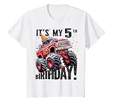 Photo Gallery monster truck 5° compleanno ragazzo cinque anni tema bambino maglietta Photo Gallery monster truck 5° compleanno ragazzo cinque anni tema bambino maglietta
