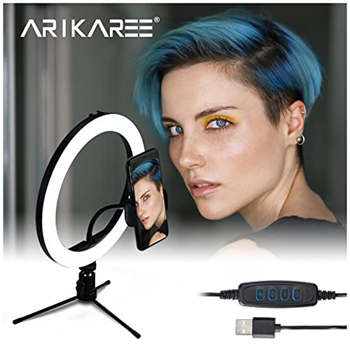 Selfie-Licht Tik Tok, LED-Ring, 10 Zoll (25,6 cm), Handy-Stativ, Ring-Licht, 3 Beleuchtungsmodi und 10 Helligkeit, Make… – Bild 3